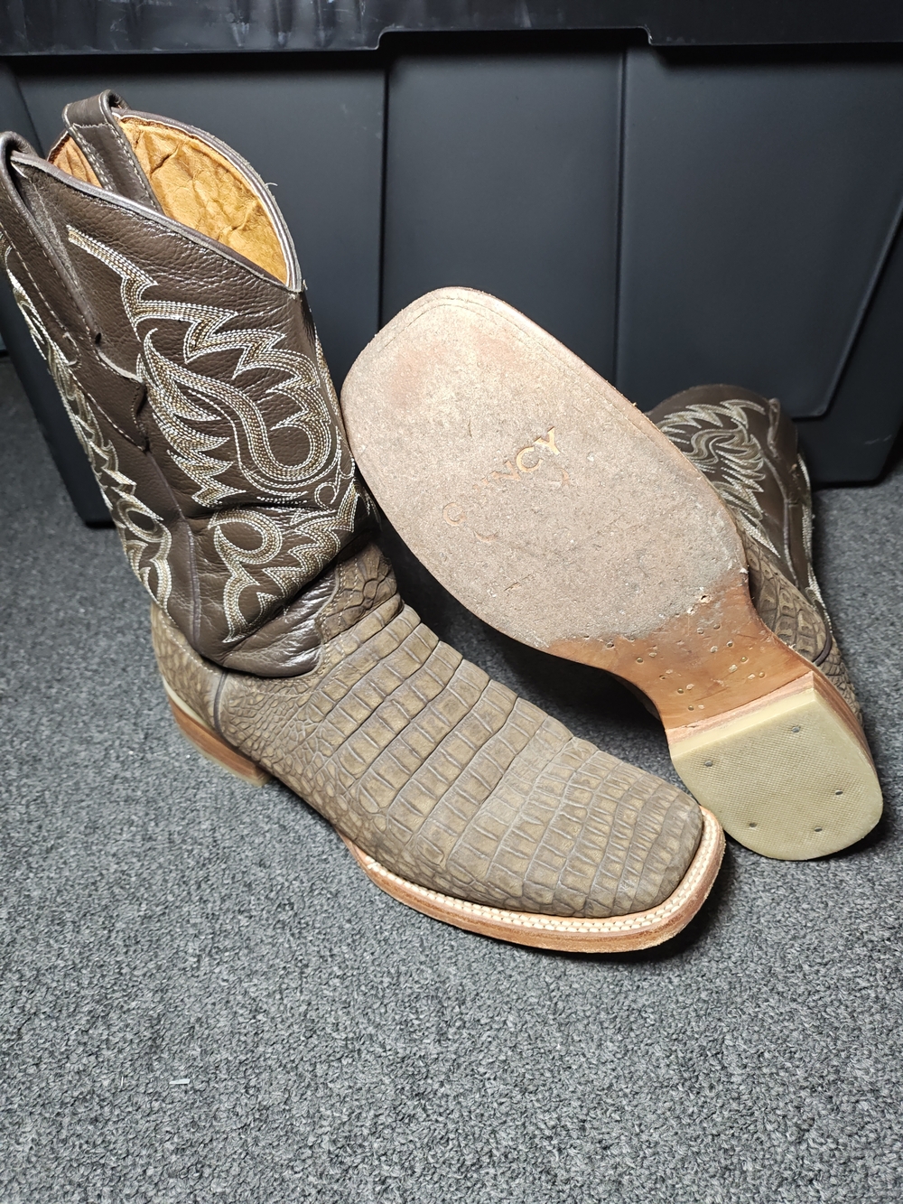 Men's Quincy Boots Size 10.5 Alligator Print Western Style
